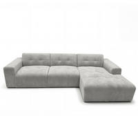 ECKSOFA L Form Corlu Grau 310/165/78 cm – stilvolle kleine Eckcouch Rechts - Schwarz/Grau, Kunststoff/Textil (165/310cm) - AX Living