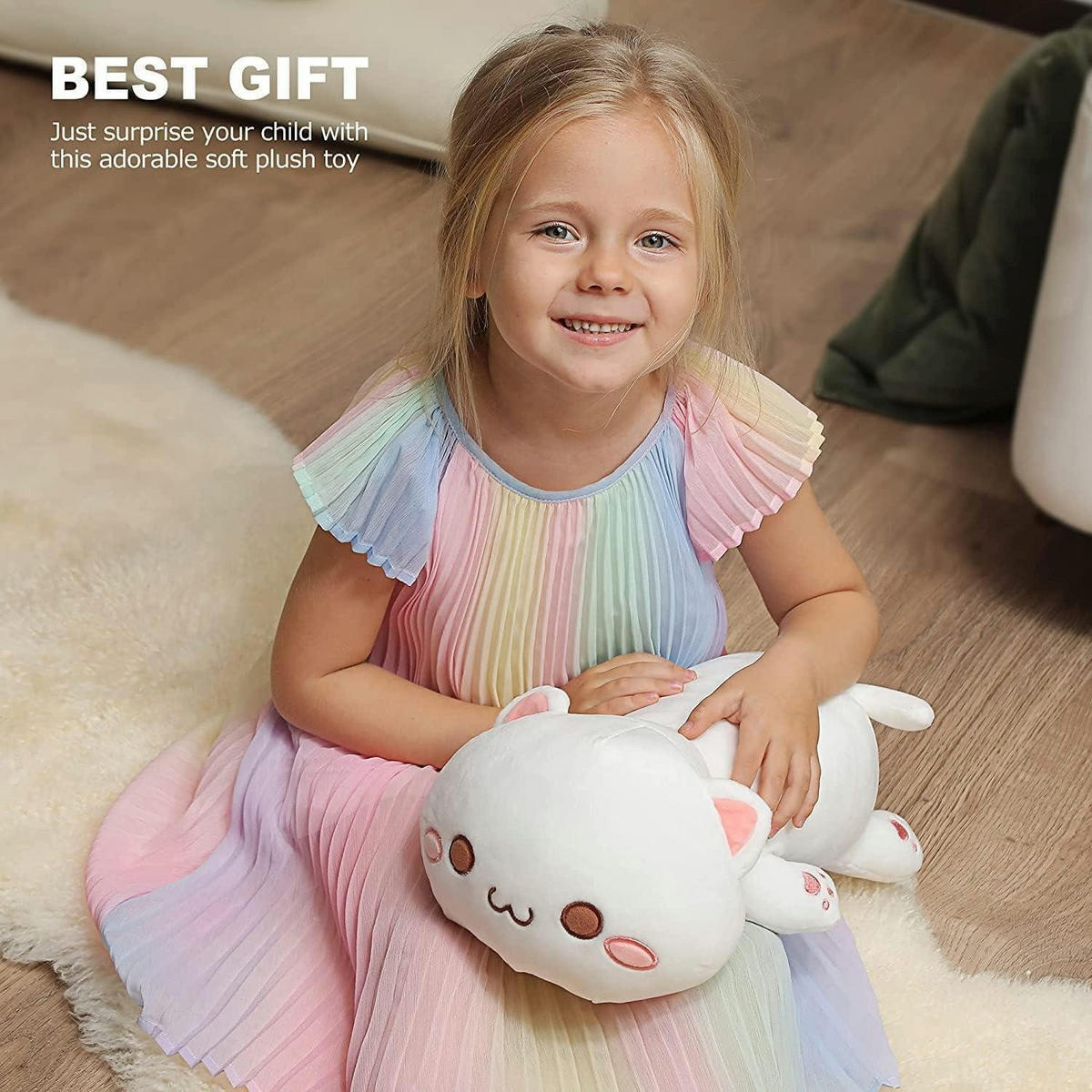 PLÜSCHTIER Katze, weiß - Weiß, Textil (20/30cm)