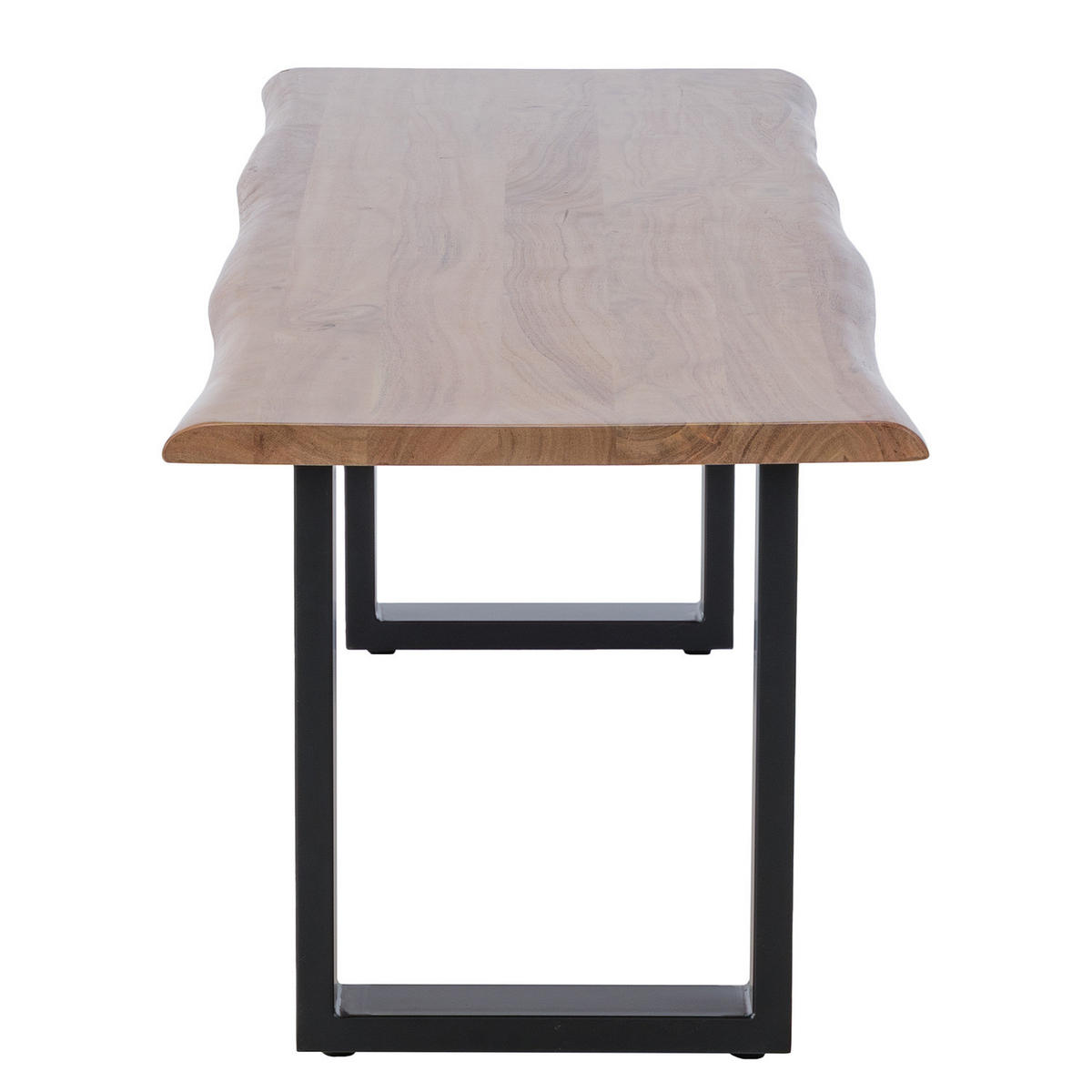 SITZBANK - Metall / Massivholz Akazie - Schwarz/Akaziefarben, Holz/Metall (160/45/45cm) - home24