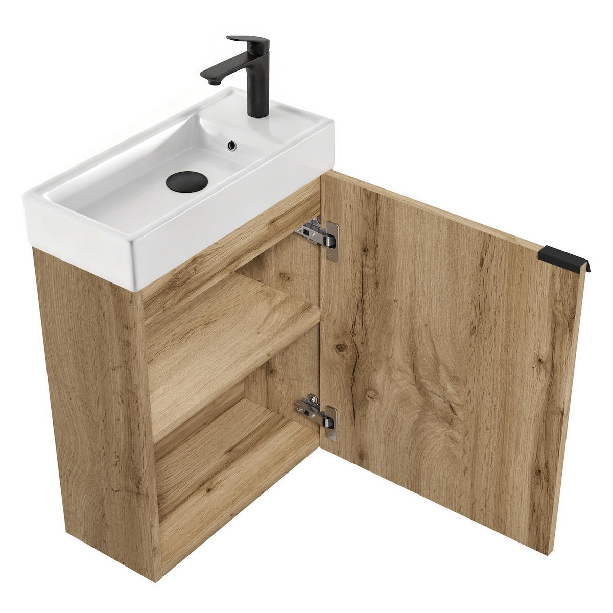 SET UMYVADLA SE SKŘÍŇKOU Keno 2 díly dub – 50 x 23 x 60cm - barva dubu, dřevo (50/60/23cm) - Badplaats