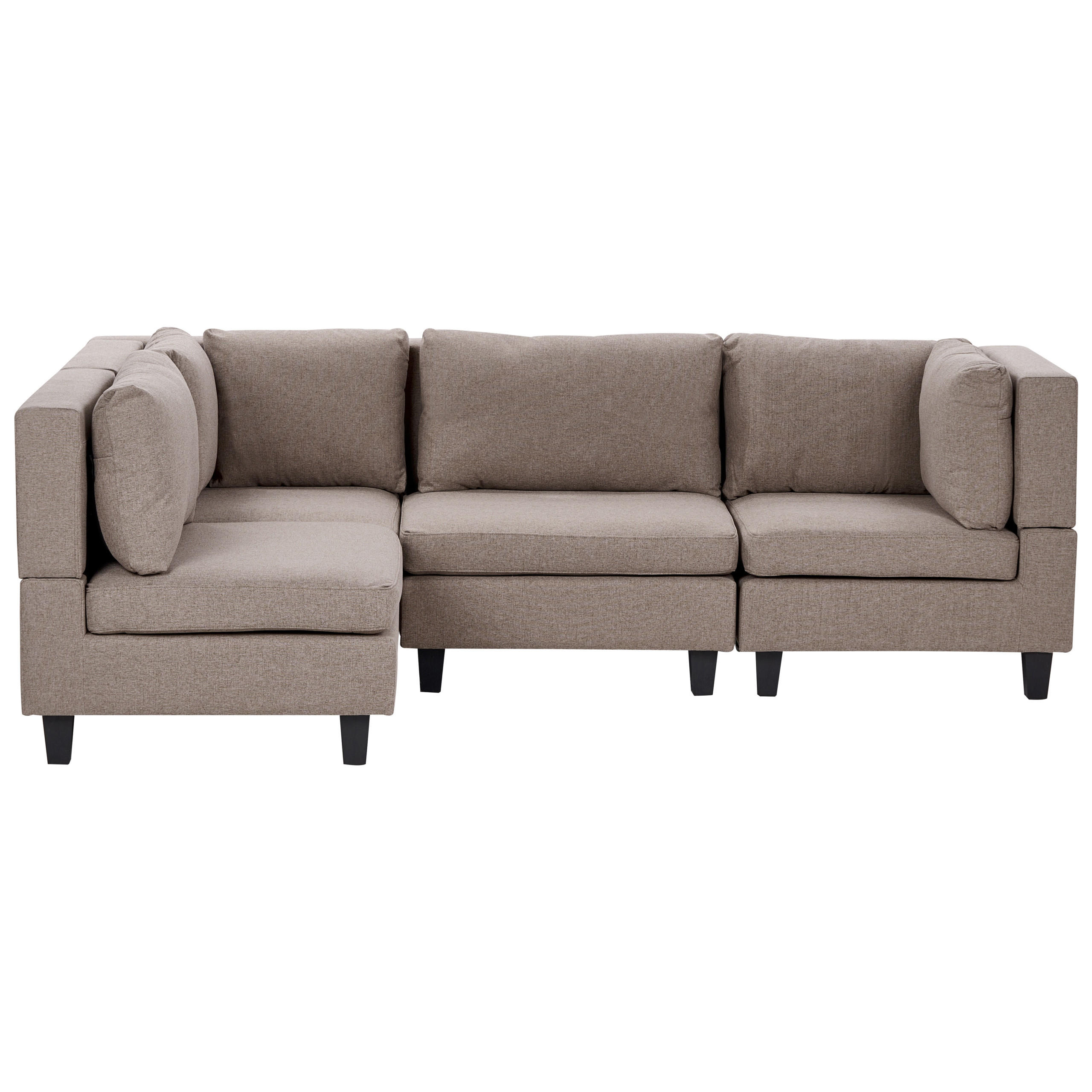 COLȚAR modul cu 4 locuri pe partea dreaptă maro textil Unstad - maro/negru, material textil (228/152cm) - Beliani