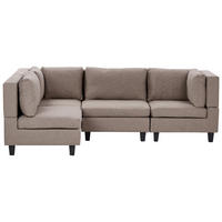 COLȚAR modul cu 4 locuri pe partea dreaptă maro textil Unstad - maro/negru, material textil (228/152cm) - Beliani