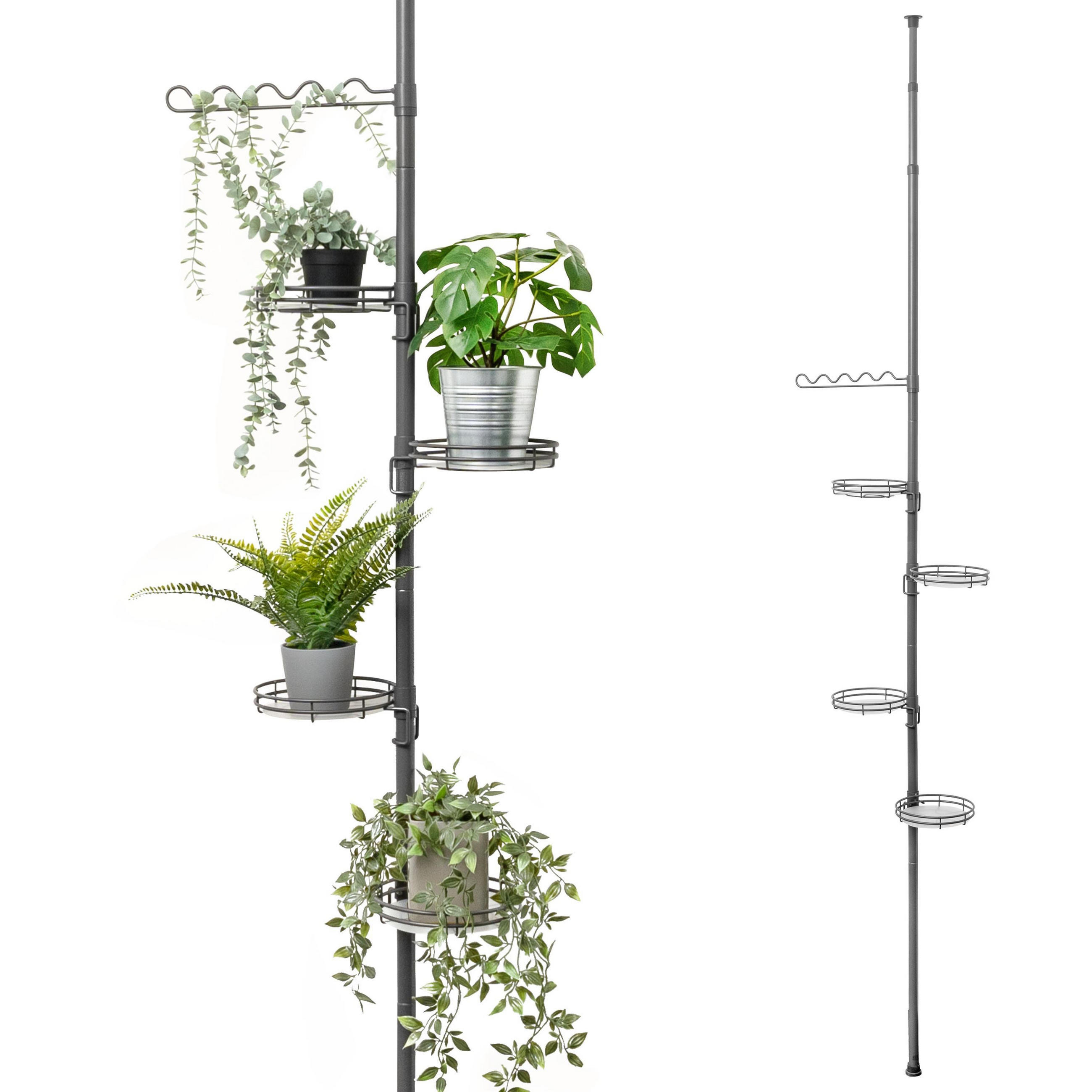 bremermann Teleskop-Blumenregal, Grau 49x290x19 cm