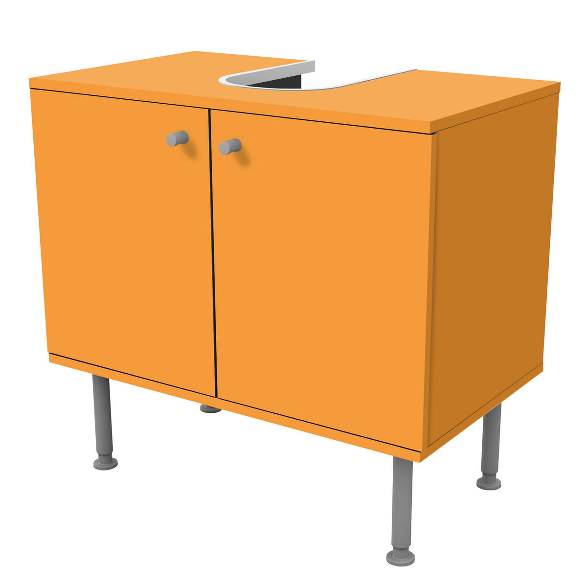 WASCHBECKENUNTERSCHRANK Mango 60/55/35 cm - Orange, Holzwerkstoff (60/55/35cm) - Bilderwelten