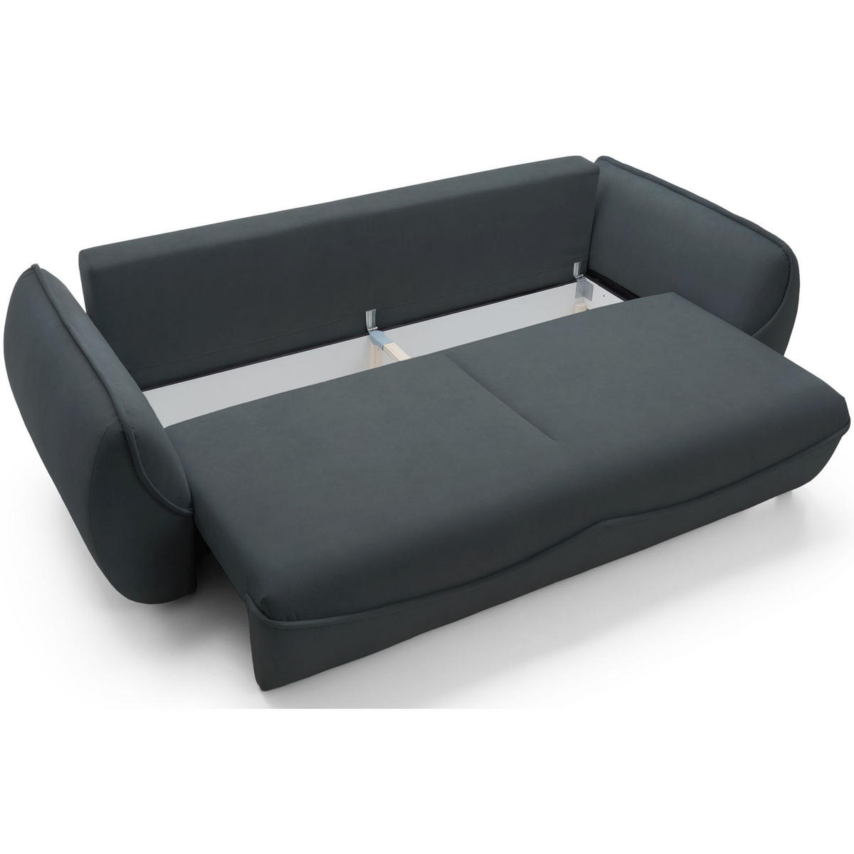 3-SITZER SOFA Cutie Graphit Easy-Clean-Velours - Schwarz, Textil (257/90/114cm) - Selsey