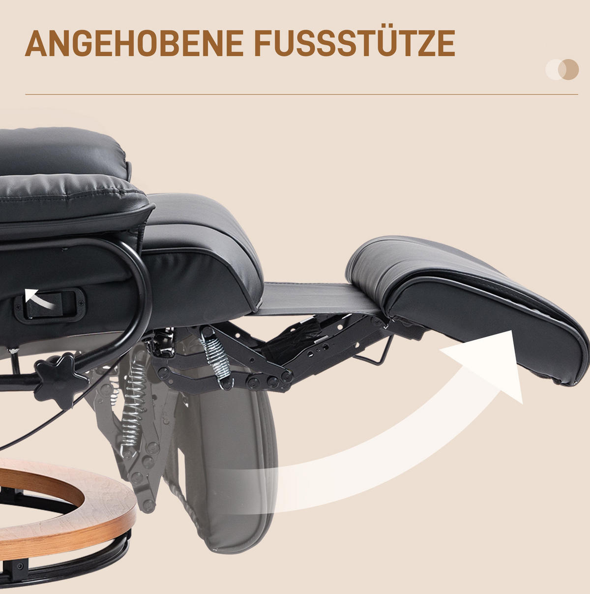 RELAXSESSEL in Schwarz 88x78x103 cm mit 360°-Drehfunktion und verstellbarer Rückenlehne - Schwarz, Kunststoff (78/103/88cm) - IVMEU