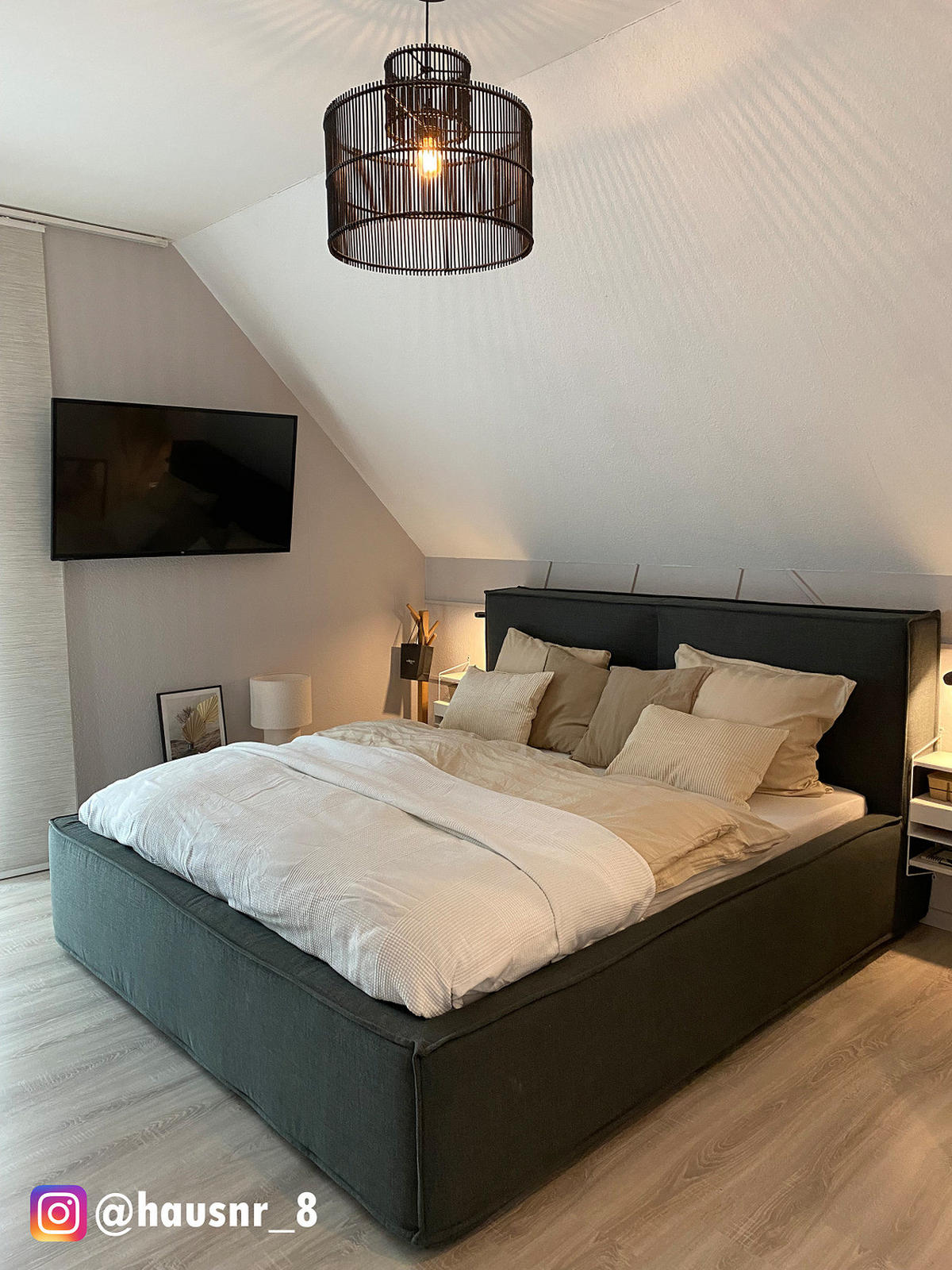 POLSTERBETT - Anthrazit, Textil (180/200cm) - home24