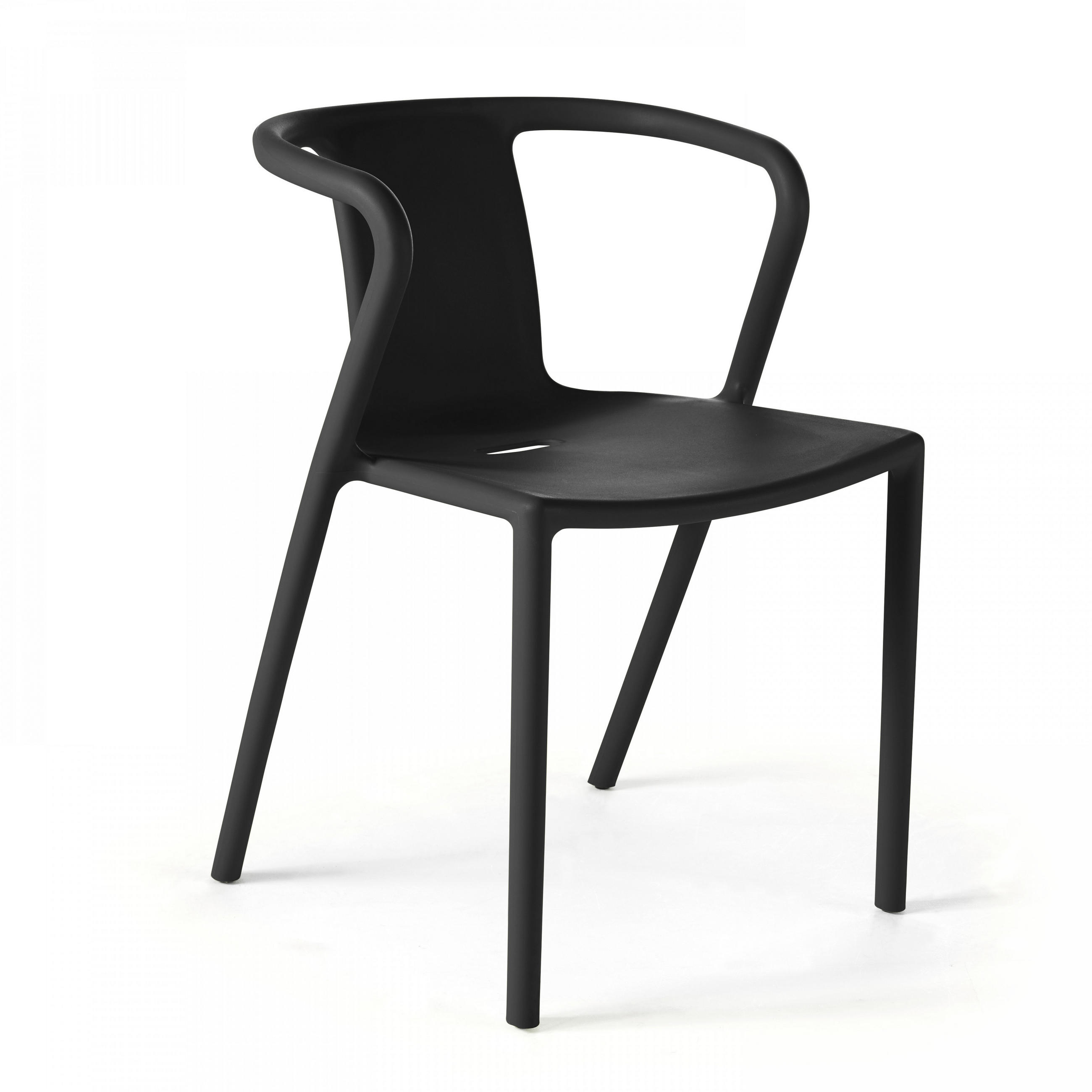 GARTENSTUHL, Schwarz - Schwarz, Kunststoff (60/80/60cm) - Oviala