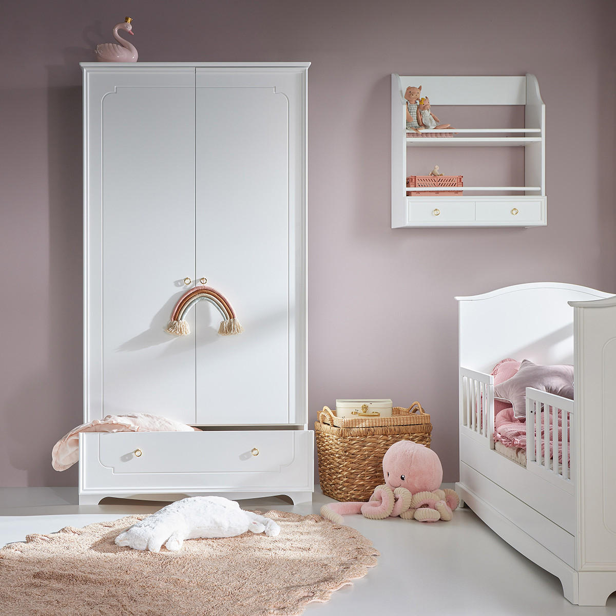 SKRIŇA 2 dvere Royal Biela - biela, kompozitné drevo (103/195/50cm) - Petits-meubles