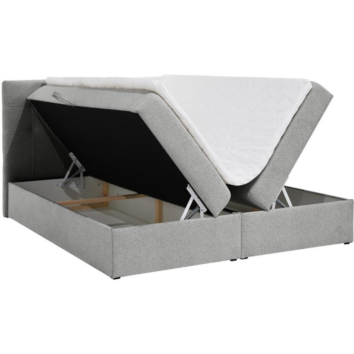 POLSTERBETT Topiq I 144/203/103 grau, Bouclé-Stoff - Grau, Holzwerkstoff (140/200cm) - Beautysofa