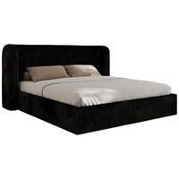 POLSTERBETT EMORA CLASSIC 140/200 - Schwarz Cord - Schaum-Matratze - Schwarz, Textil (140/200cm) - MKS