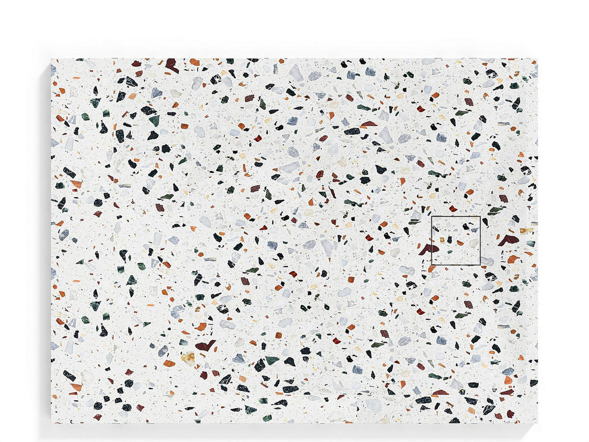 DUSCHWANNE - 120 cm x 90 cm - Harz - Blau, Weiß - MIRNOSA - Blau/Weiß, Kunststoff (90cm) - Vente-Unique