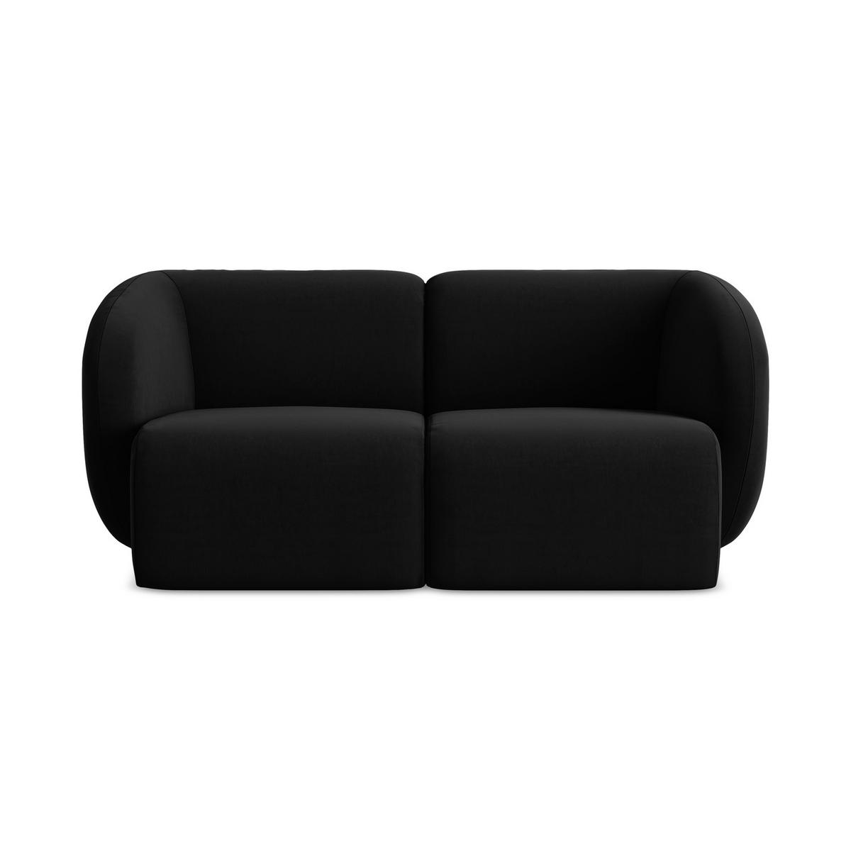 2-SITZER-SOFA Samt Stoff Schwarz - Schwarz, Holzwerkstoff/Kunststoff (174/75/94cm) - LaMiaSofa