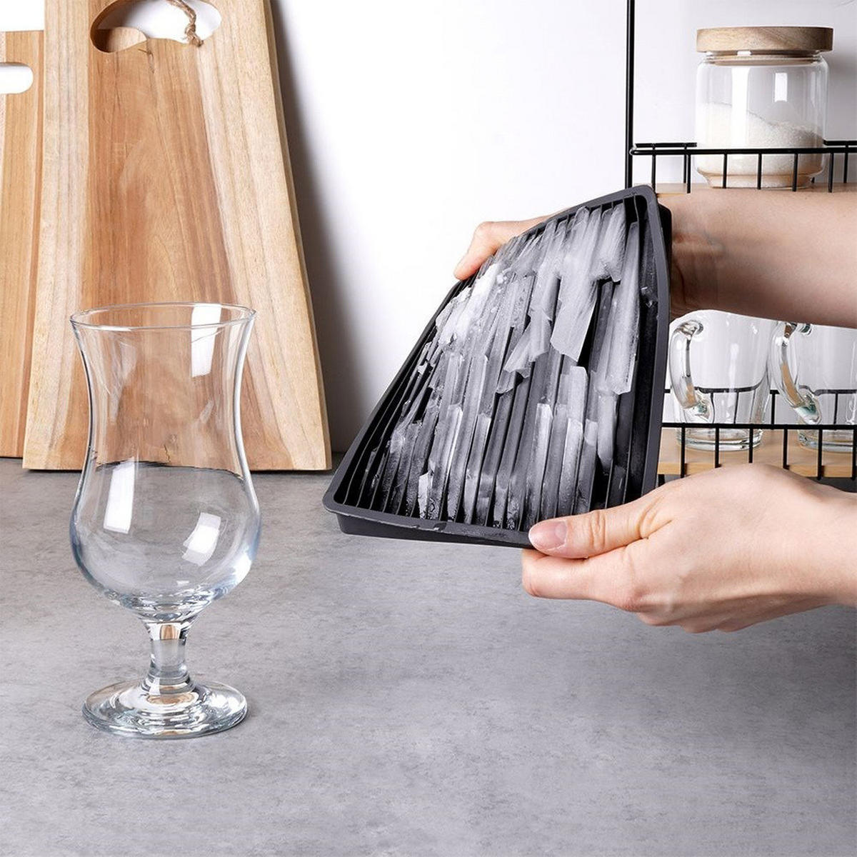 EISWÜRFELFORMER Eiscrasher 18/14/2 cm - Anthrazit, Kunststoff (14/2/18cm) - Excellent Houseware