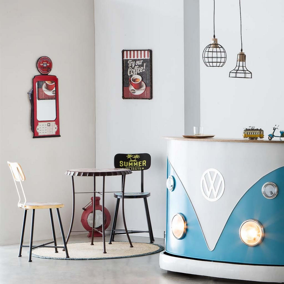 STUHL aus Metall, blau, 38x40x82cm - Blau, Metall (38/82/40cm) - Wanderlust