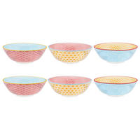 SCHALEN Pattern Ø21cm - 6er-Set - Color - Blau, Keramik - Björn