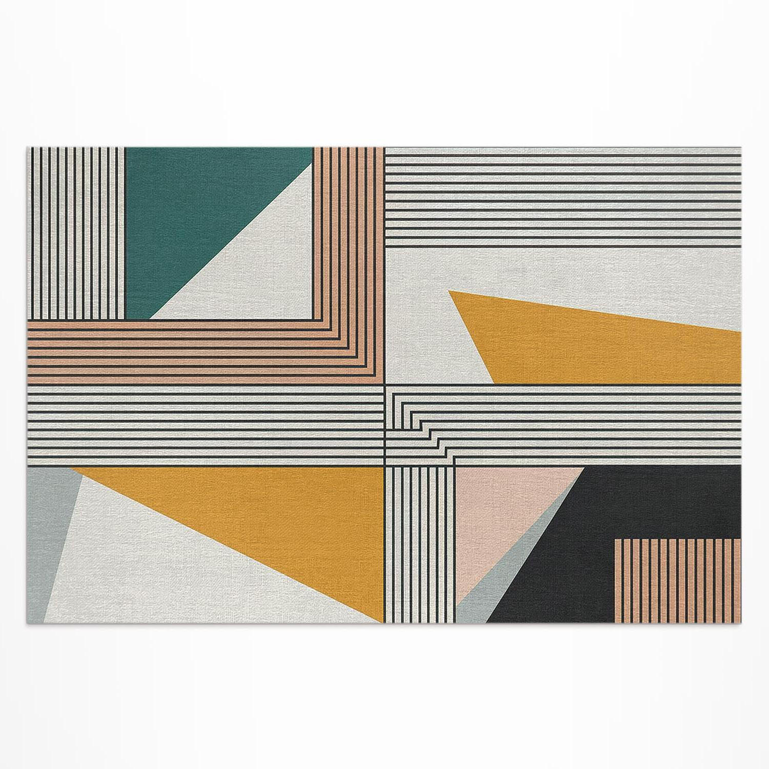 TEPPICH 60x90 cm Bauhaus geometrisch - Taupe, Kunststoff (60/90cm) - Wallfluent