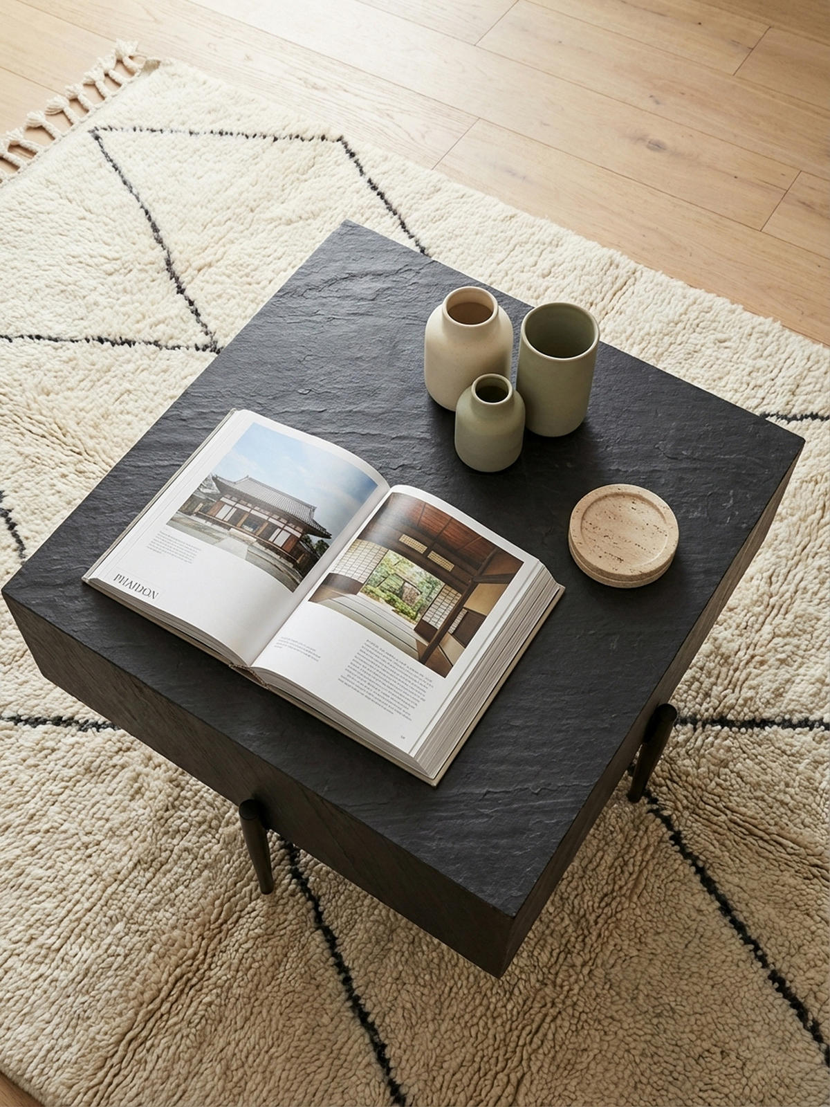 COUCHTISCH Quadratisch Anthrazit Steinoptik Metall 64x64x35 cm Modern Massiv - Schwarz/Grau, Holz/Metall (64/64/35cm) - KADIMA DESIGN