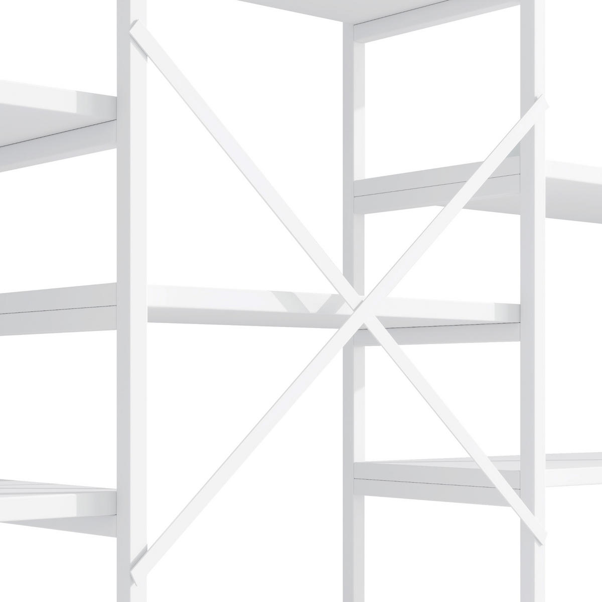 REGALE in weiß, bogen-design & 15 offene fächer - Weiß, Holzwerkstoff (160/180/30cm) - Urban Meuble