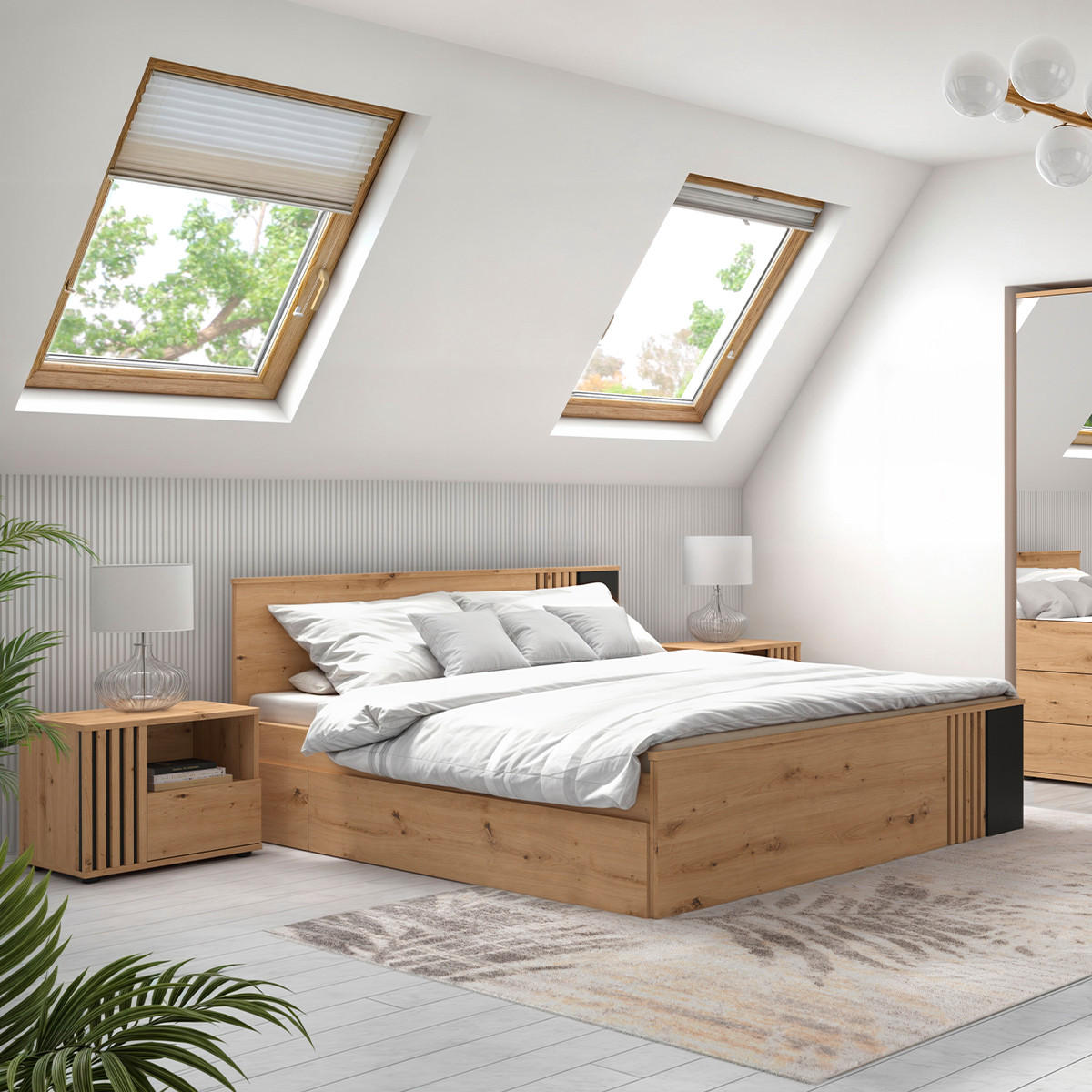 POSTEL 160/200 Ezra Dřevo - hnědá, kompozitní dřevo (160/200cm) - Petits-meubles