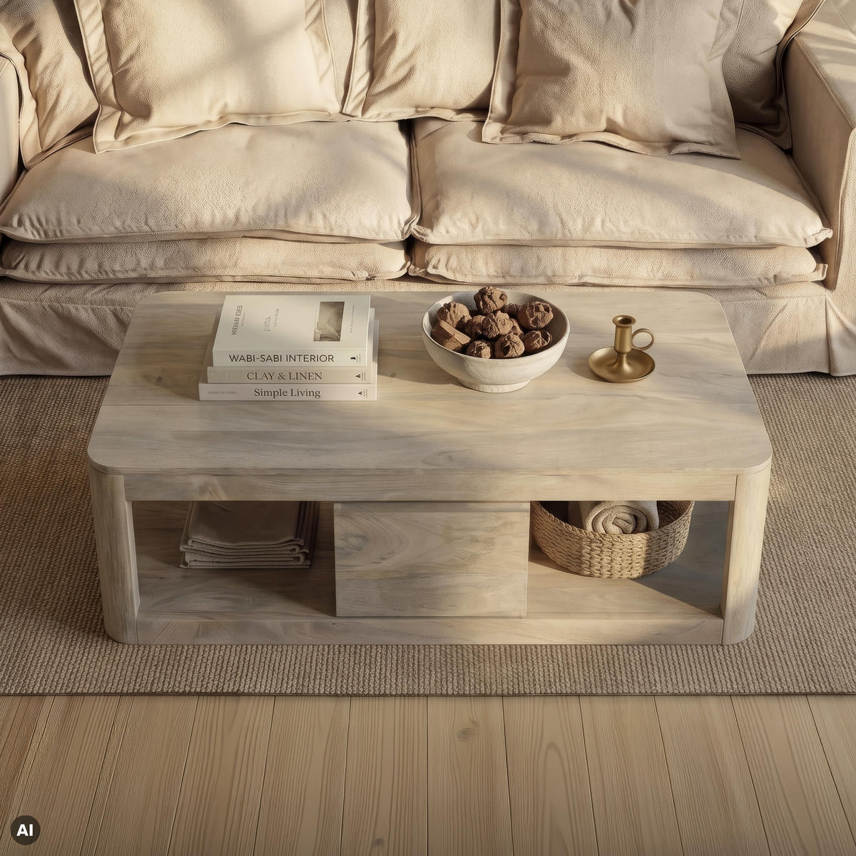 COUCHTISCH Mango 118x65x40 weiß lackiert TORONTO #352 - Weiß, Holz (118/65/40cm) - Massivmoebel24