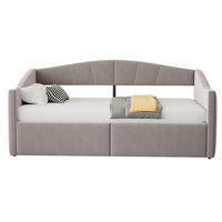 SCHLAFSOFA aus Samt 90x200 cm Hellgrau mit hydraulischem Stauraum und Lattenrost - Hellgrau, Textil (90/200cm) - IVMEU