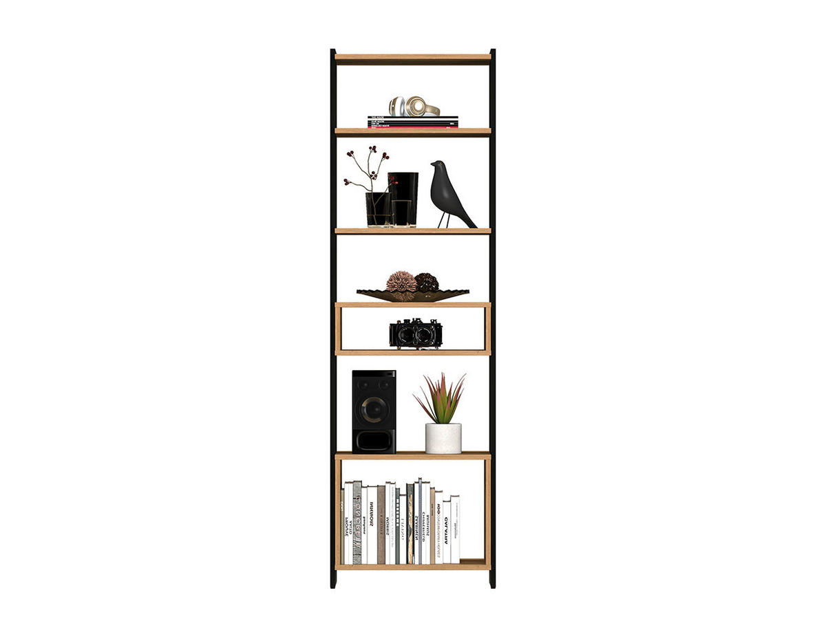 STANDREGAL – TRIS 02 – 55 cm – Tris – Schwarz - Schwarz, Holzwerkstoff (55/180/40cm) - hi-markt