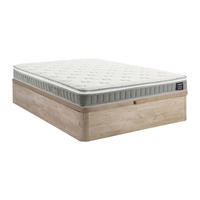 MATRATZE und Bettgestell mit Lattenrost und Bettkasten - 2 Personen - stoff - naturfarben hell Vitogo - Naturfarben/Weiß, Holz/Holzwerkstoff (160/200cm) - Vente-Unique
