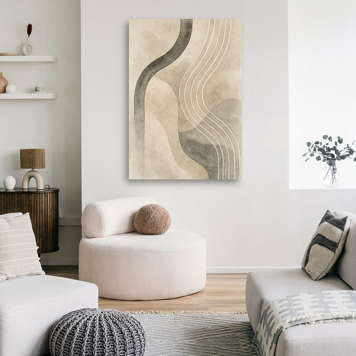 LEINWANDBILD Abstraktion 30x45cm - Beige, Textil (30/45cm) - Feeby