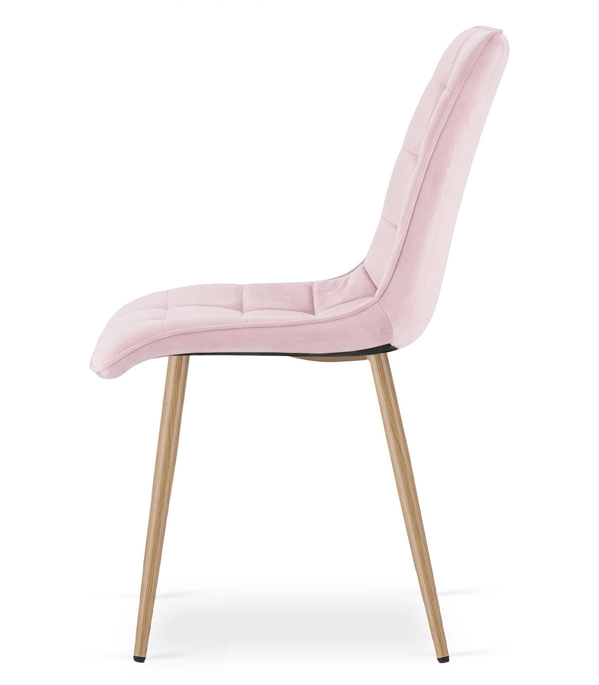 STUHL Hellrosa 49x60 cm SPLIT Samtbezug - Hellrosa, Metall (49/56/60cm)