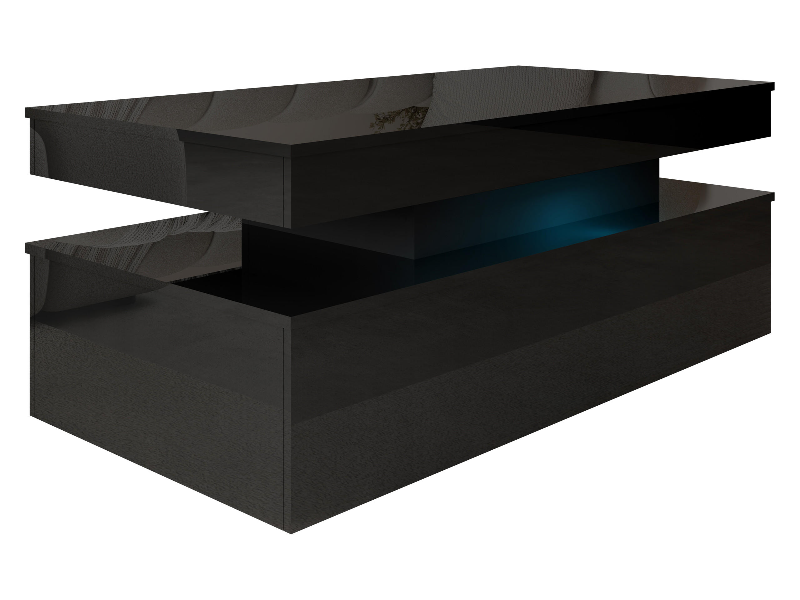 COUCHTISCH 120 Glossa 01 - Schwarz, Holzwerkstoff/Kunststoff (55/120/50cm) - MIRJAN24
