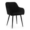 STUHL LAGO gespolsterter mit Steppung - schwarz - Samt Velours - Schwarz, Textil/Metall (58/85/60cm) - NEW HOME