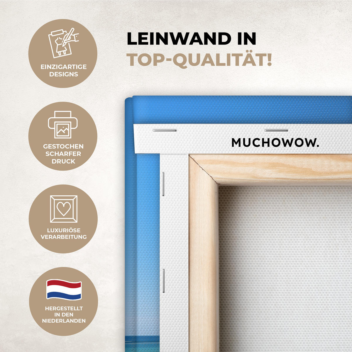 LEINWANDBILD Strand - Palme - Tropisch - Meer 40x30 cm - Grün, Textil (40/30cm) - MuchoWow