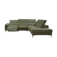 ECKSOFA Tucano Echtleder mit 1 x Relaxfunktion Olivgrün - Olivgrün, Leder/Metall (258/232cm)