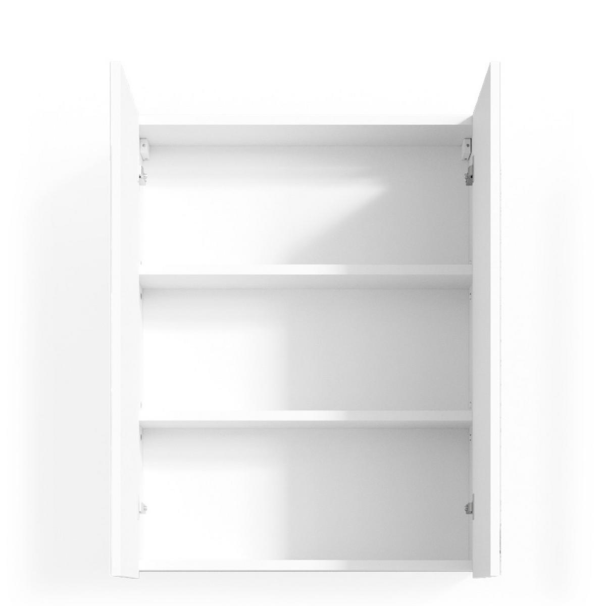 BADSPIEGELSCHRANK Fredd Weiß 60 x 77 cm - Weiß Hochglanz, Holzwerkstoff (60/77/17.2cm) - Vicco