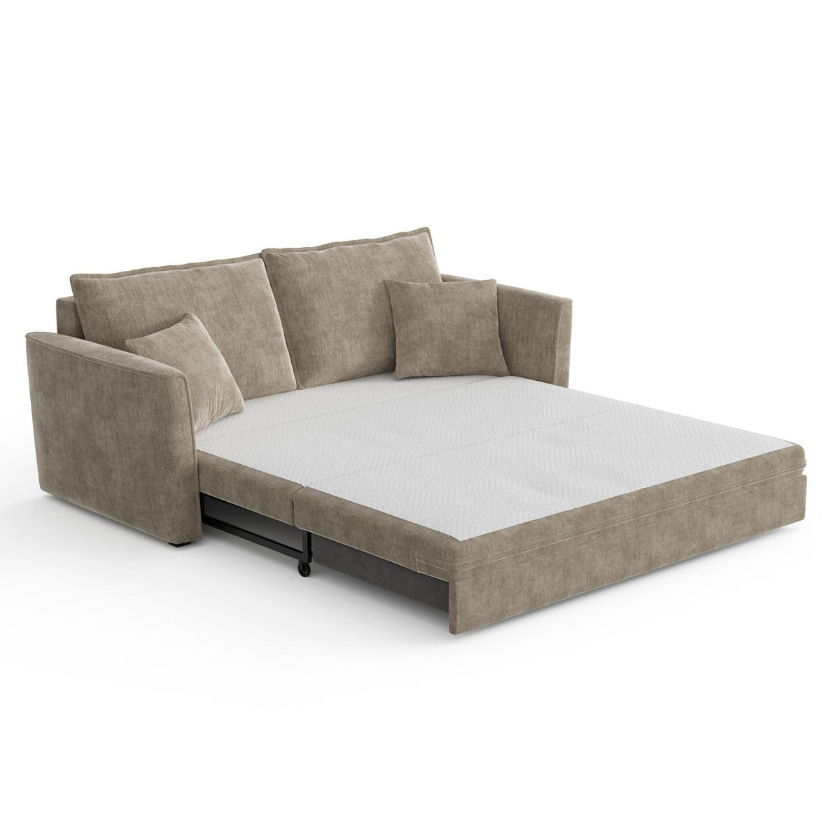 SCHLAFSOFA GERADE Rastergewebe Taupe 180cm - Taupe, Textil (180/97/93.5cm) - Sia Home