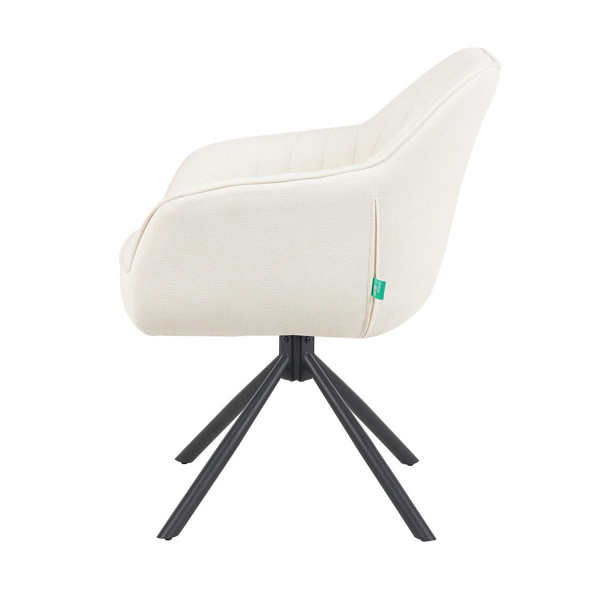 ARMLEHNSTUHL Mika-Maya 2er-Set - Creme/Schwarz, Textil/Metall (60/82/61cm) - DUBI Möbel