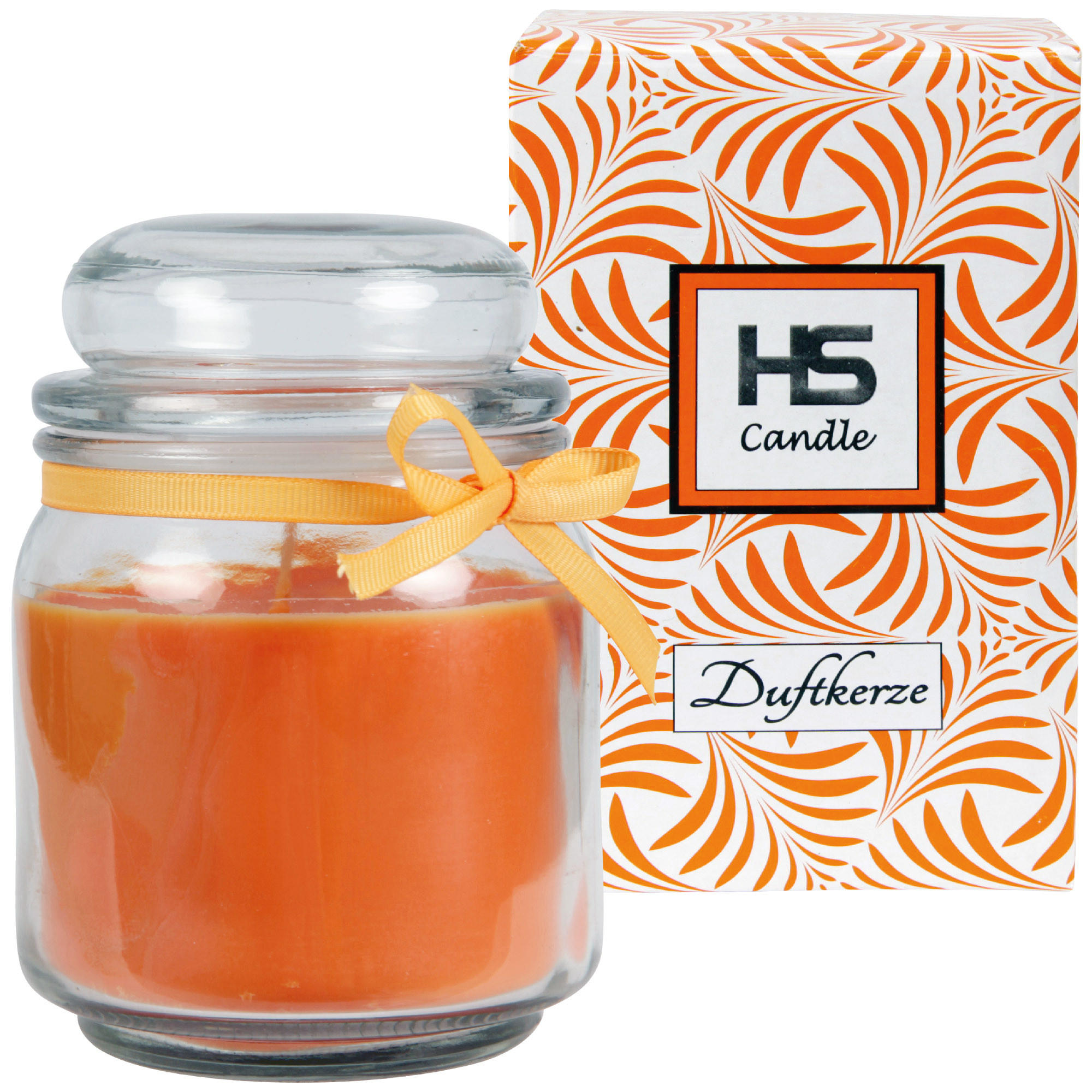 DUFTKERZE im Bonbonglas mit Deckel Honigmelone 70h - Orange, Glas (9/13cm)