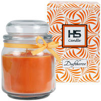DUFTKERZE im Bonbonglas mit Deckel Honigmelone 70h - Orange, Glas (9/13cm)
