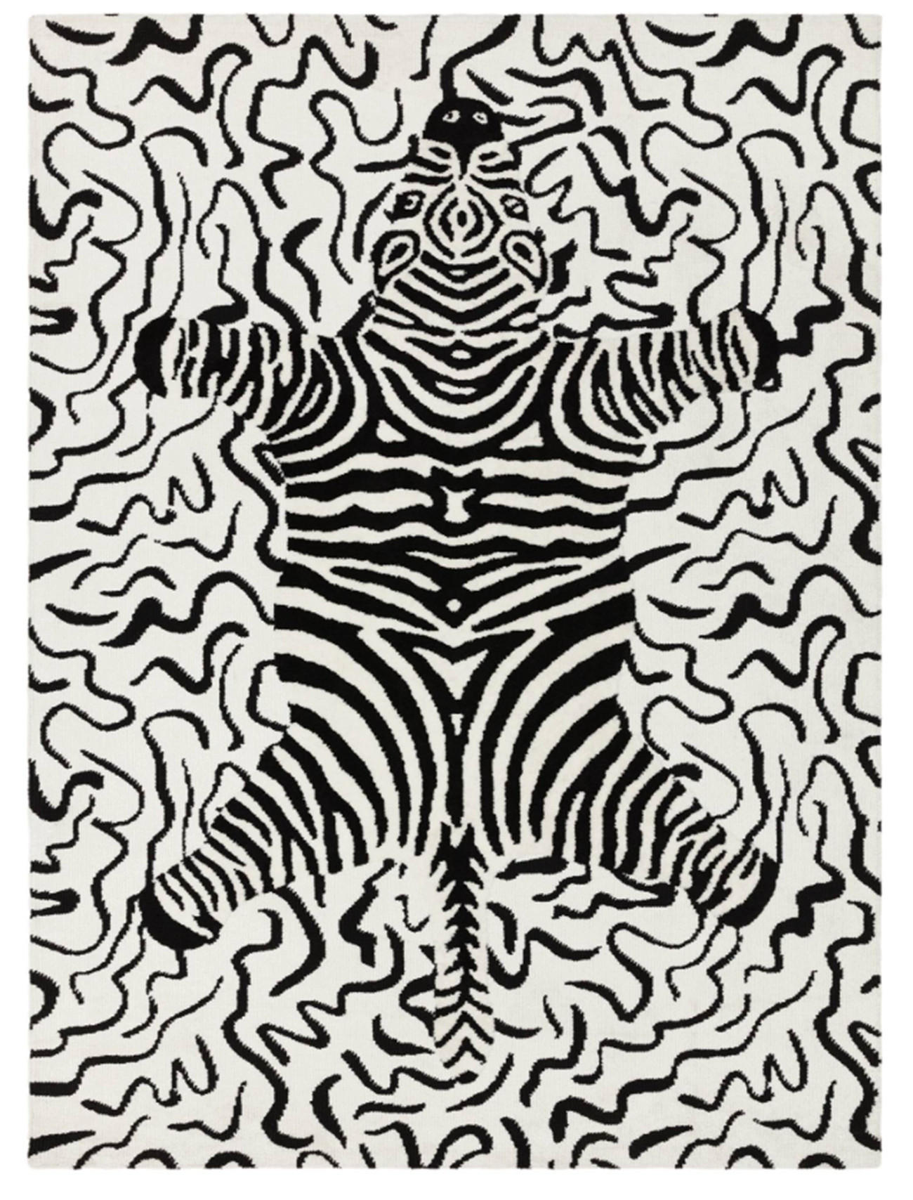 TEPPICH modern Flachgewebe ZEBRINE Schwarz 160 x 230 cm - Schwarz, Textil (160/230cm) - Novatrend