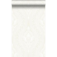 TAPETE Flock-Barockmuster 53 cm x 10.05 m - Weiß, Papier (53/1000cm) - Origin Wallcoverings