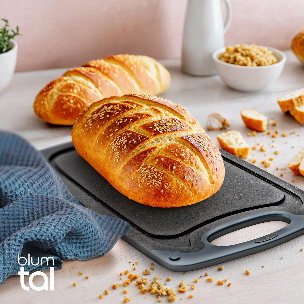 SCHNEIDEBRETT 2er Set Schwarz - Schwarz, Kunststoff (24.5/40cm) - Blumtal