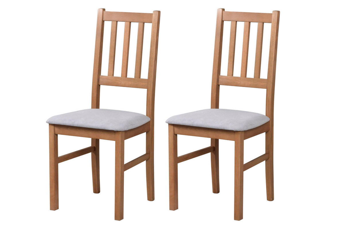 STUHL Bos 4 (2er Set) - Hellbraun/Cappuccino, Holz (43/94/40cm) - Leaf Design