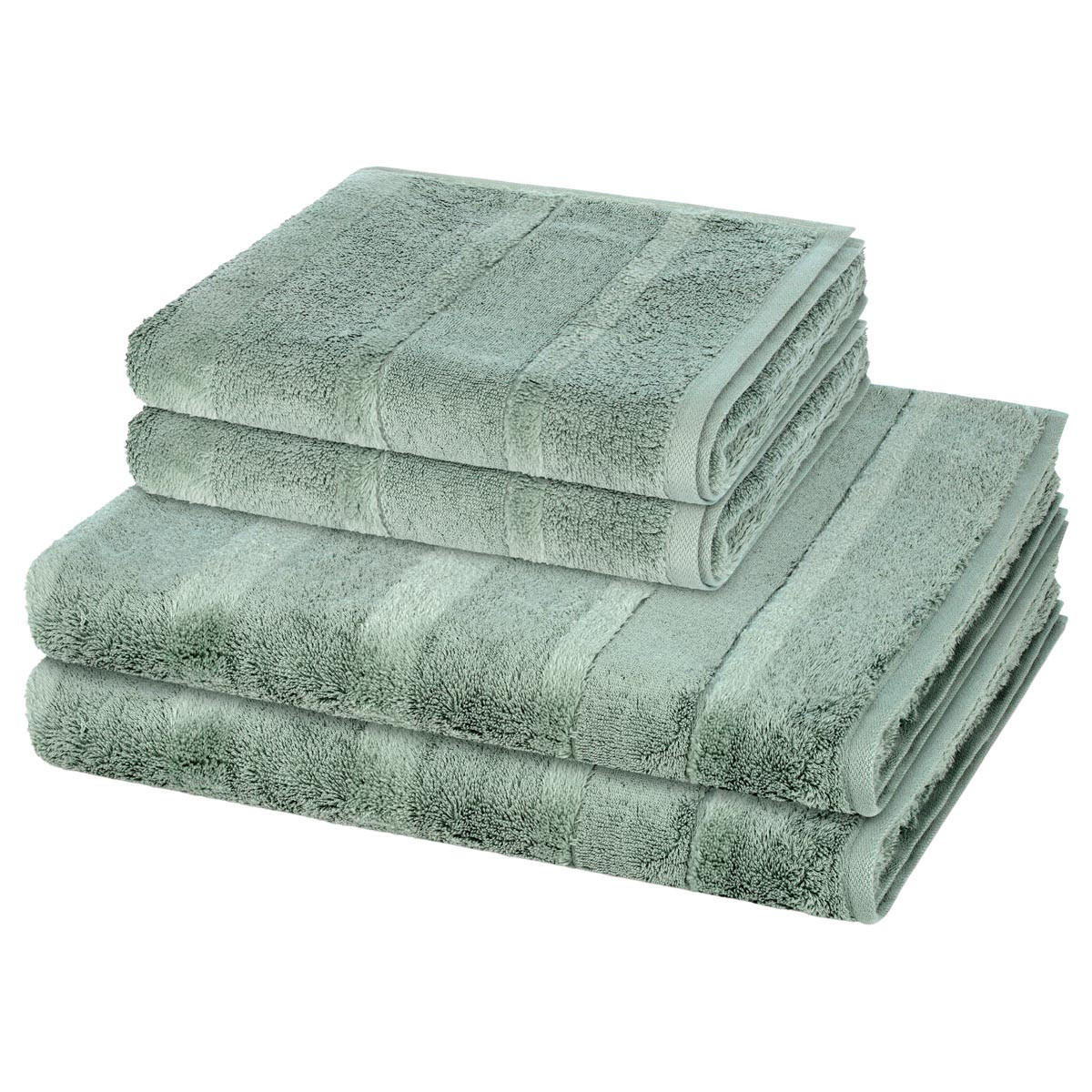 FROTTIERSET Noblesse 4-teilig - Grün, Textil (50/100cm) - Cawoe