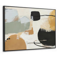 LEINWAND Bilder mit Rahmen - Farbe - Abstrakt - Farben - 70x50 - Currygelb, Textil (70/50cm) - MuchoWow