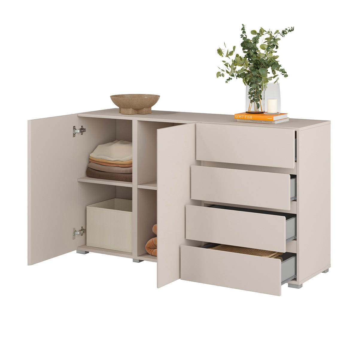 SIDEBOARD Maxis Kašmír - béžová, kompozitní dřevo (138/78/40cm) - Petits-meubles