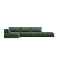 ECKSOFA links Kaelle aus Chenille-Stoff flaschengrün 5 Sitzplätze - Dunkelgrün, Textil (171/364cm) - Micadoni
