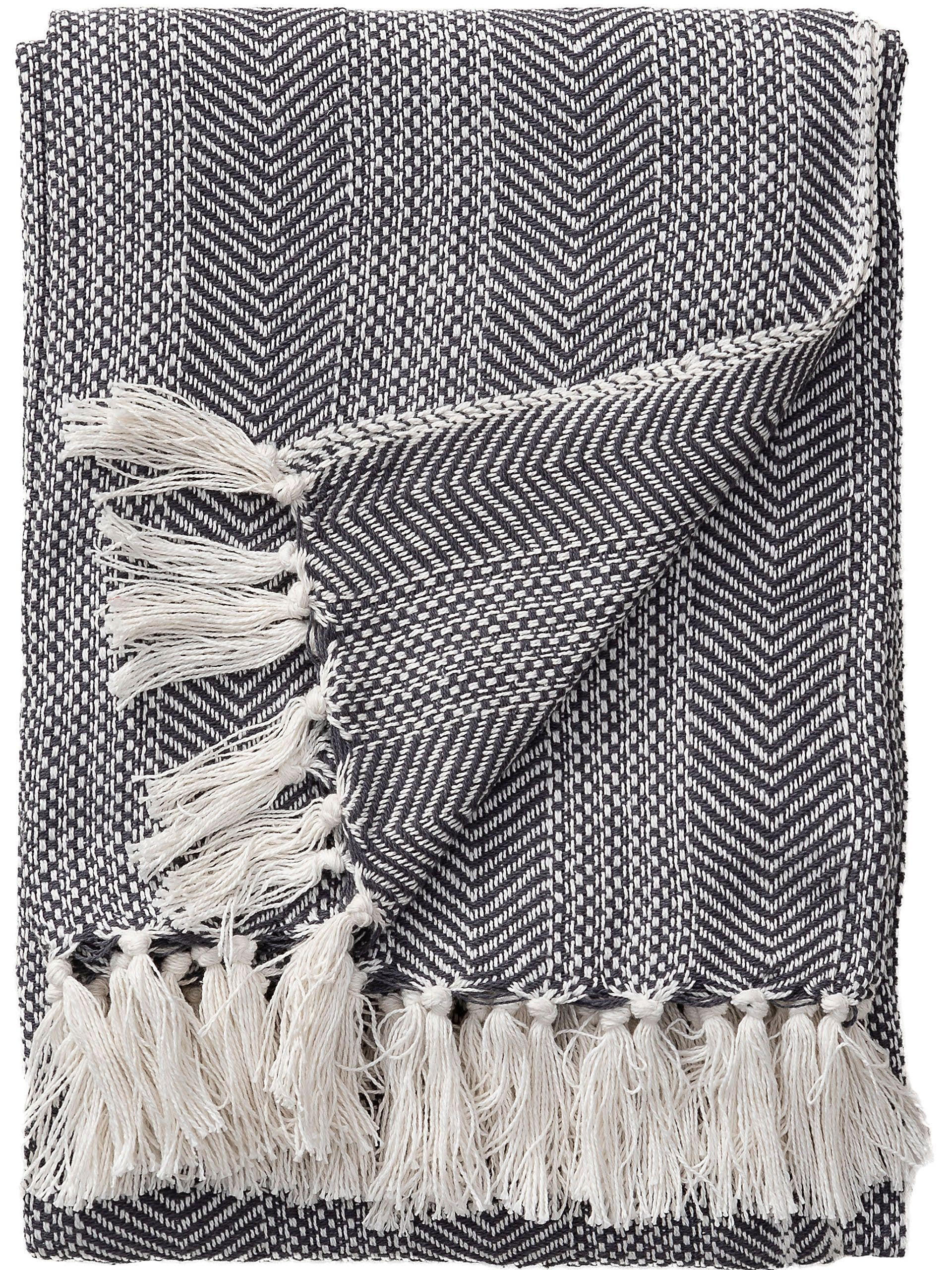 BAUMWOLLDECKE Alisea Anthrazit 125x150 cm - Anthrazit, Textil (125/150cm) - benuta Nest