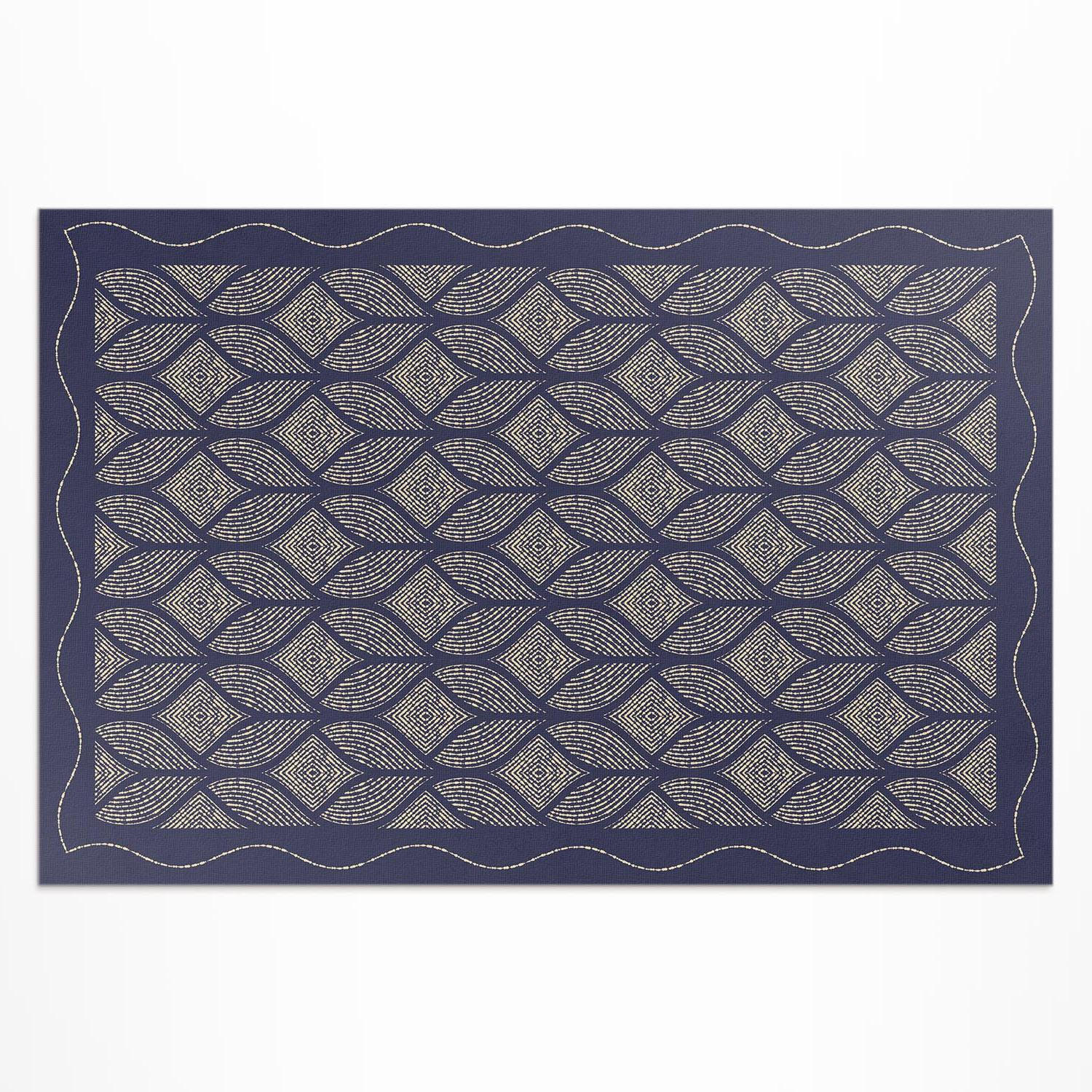 Wallfluent Teppich Blau 100x150 cm