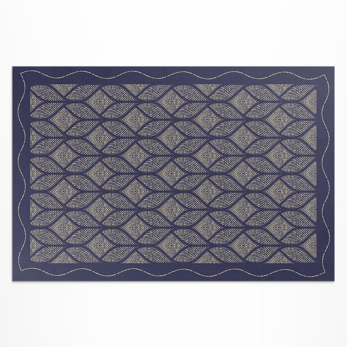 TEPPICH 120x180 cm Geometrisches Geflecht Dekor - Blau, Kunststoff (120/180cm) - Wallfluent